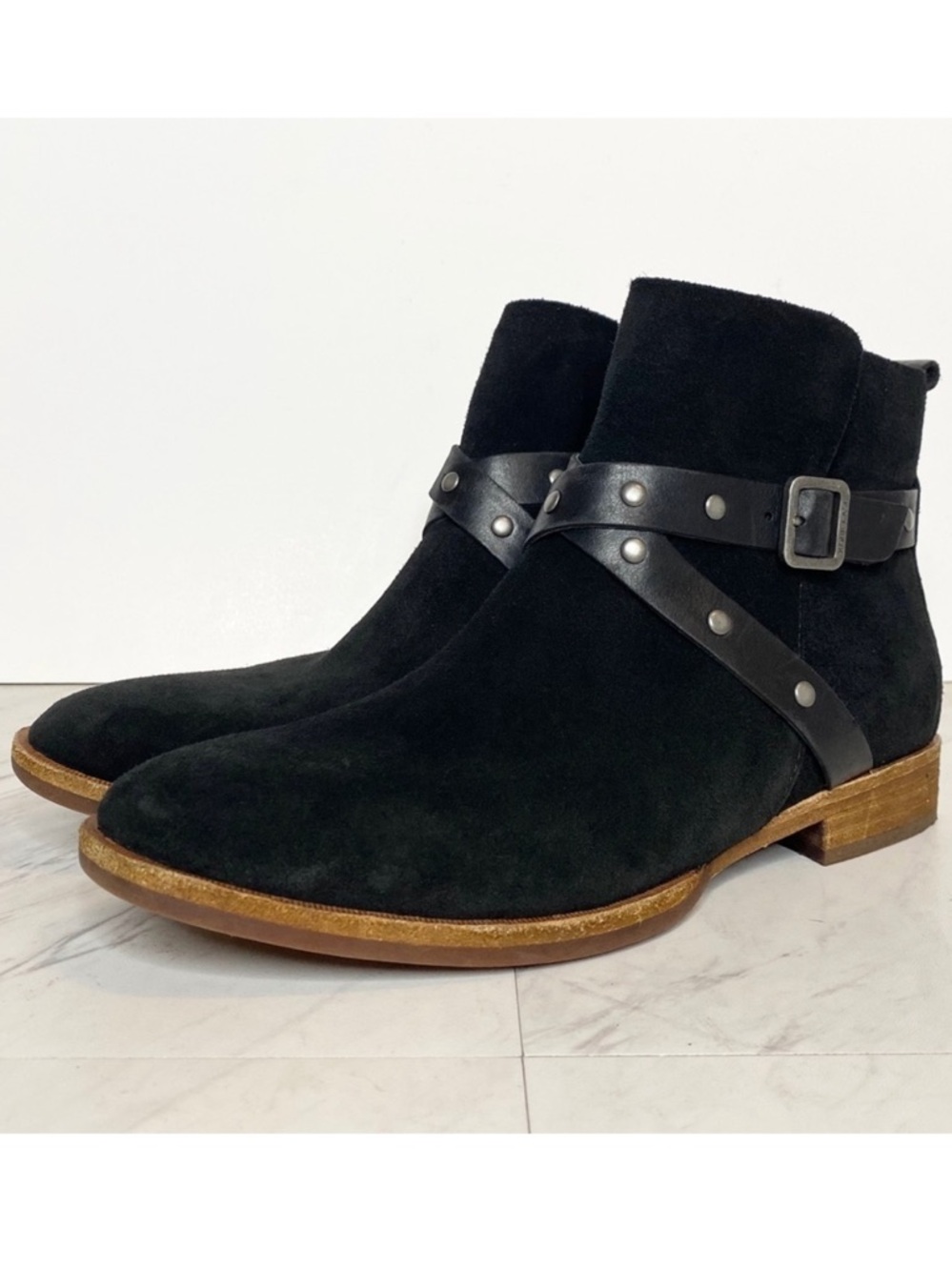 New! Kork Ease Kenai Black Buckle Suede Booties 8M